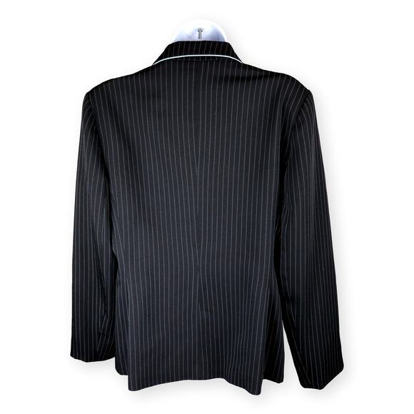 Blacker Stanley Blacker Blazer Black Blue Trim Size 10 - Picture 8 of 14